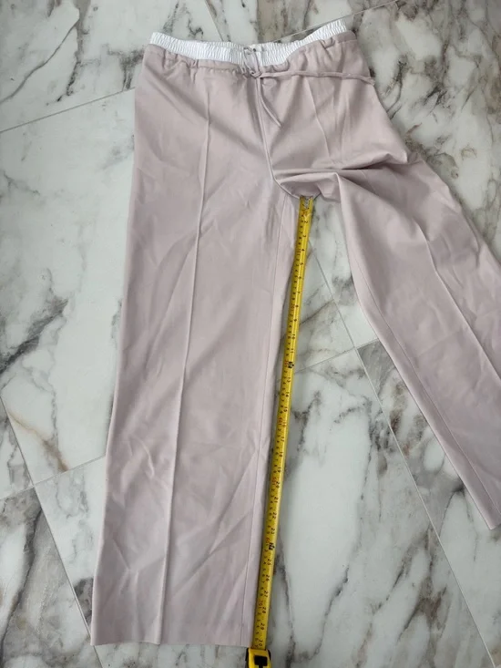 NWT Aritzia Babaton Equity Pants Size M | Italian Wool Wide Leg Blush Mauve - Picture 13 of 13